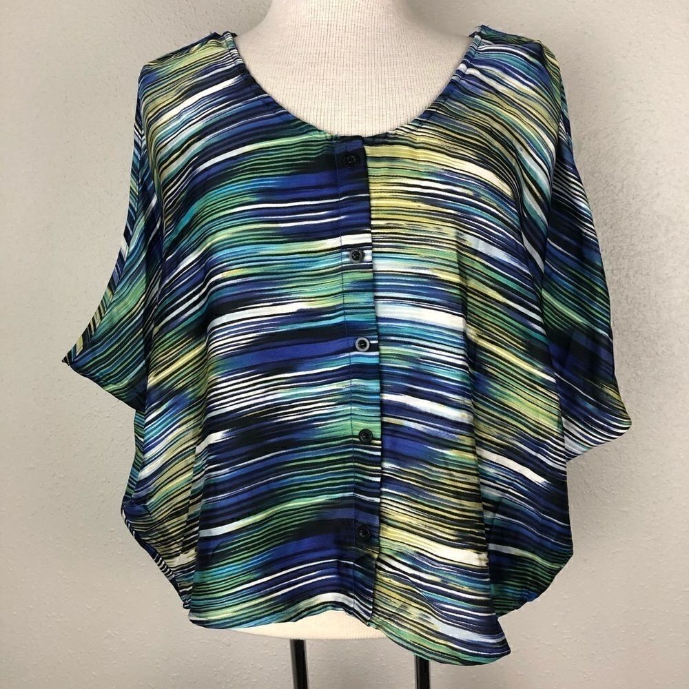 NWT Adiva Button Down Top Size Petite Large